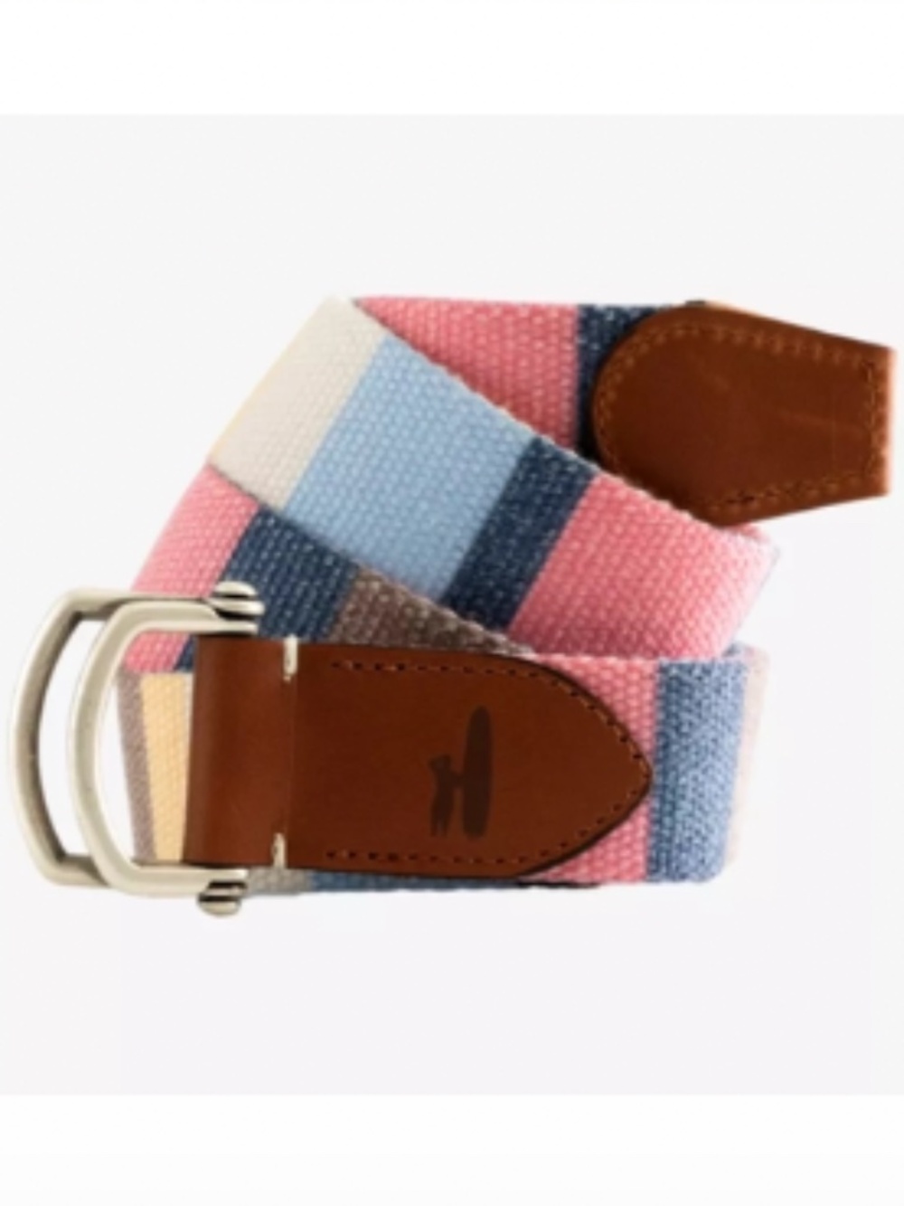 NEW Johnnie-O Bowen Canvas Striped Belt L